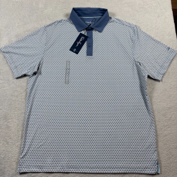 Walter Hagen Performance 11 Polo Shirt Mens Large Diamond Foulard White Golf - Picture 2 of 6